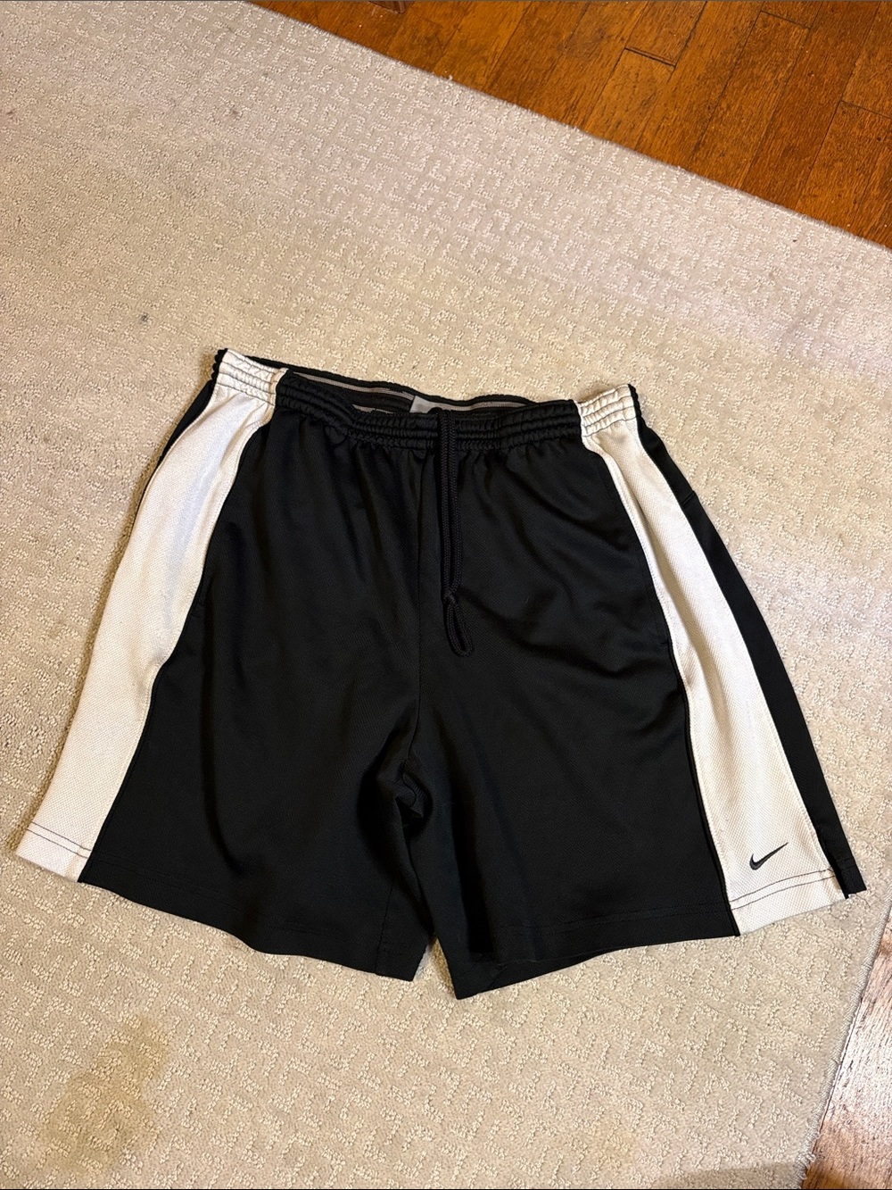 Nike Men’s Black Shorts with White Side Panels